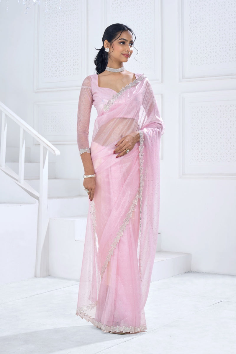 Beautiful Designer Mehek Twirll Soft Organza Swroski In All Over Saree