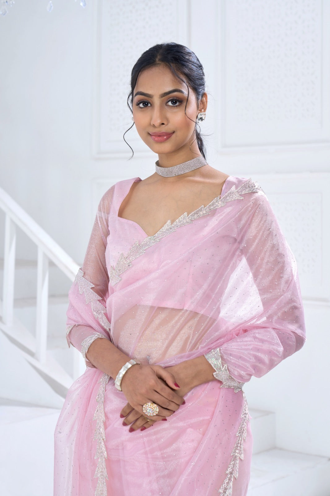 Beautiful Designer Mehek Twirll Soft Organza Swroski In All Over Saree