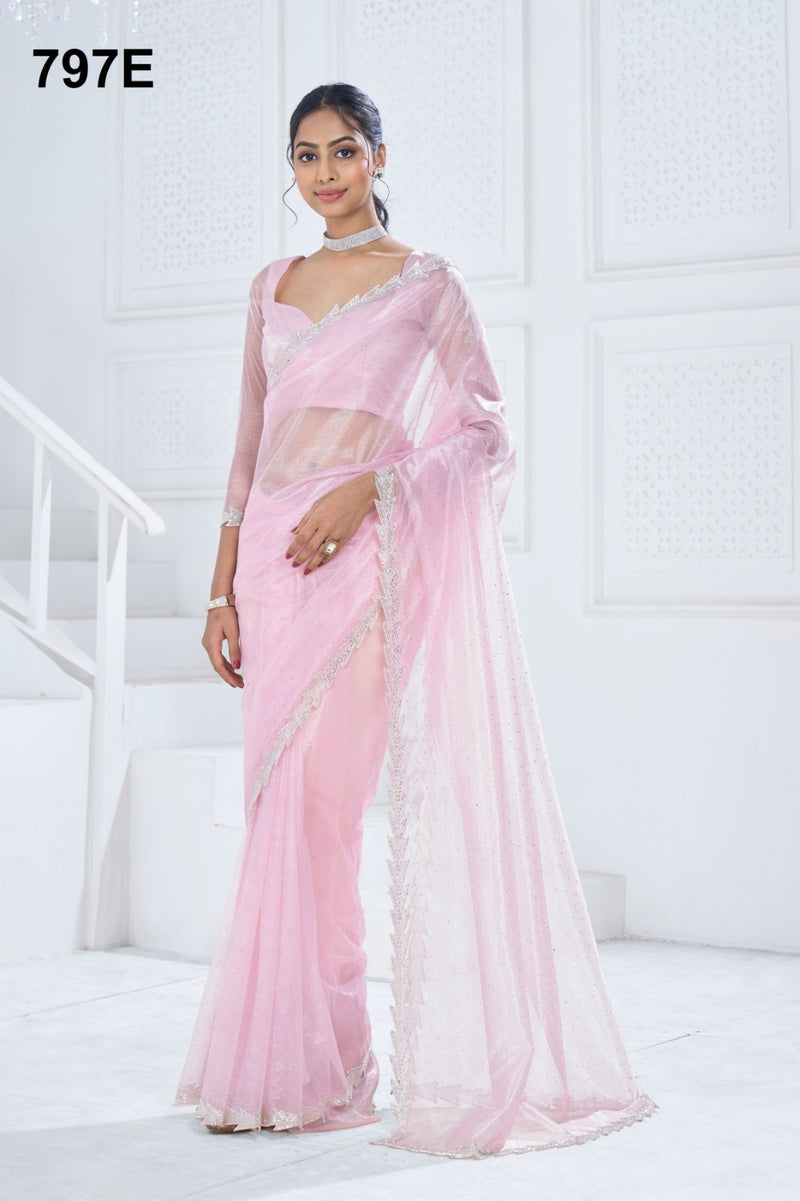 Beautiful Designer Mehek Twirll Soft Organza Swroski In All Over Saree
