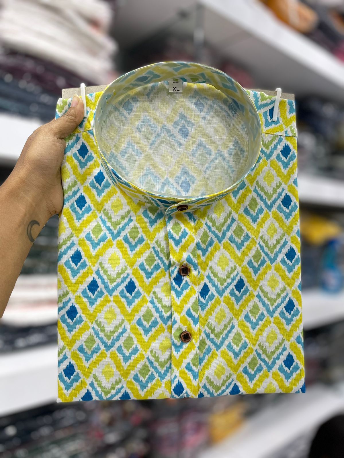 Beautiful Men's Designer Cotton Printed Mewaadi Kurta