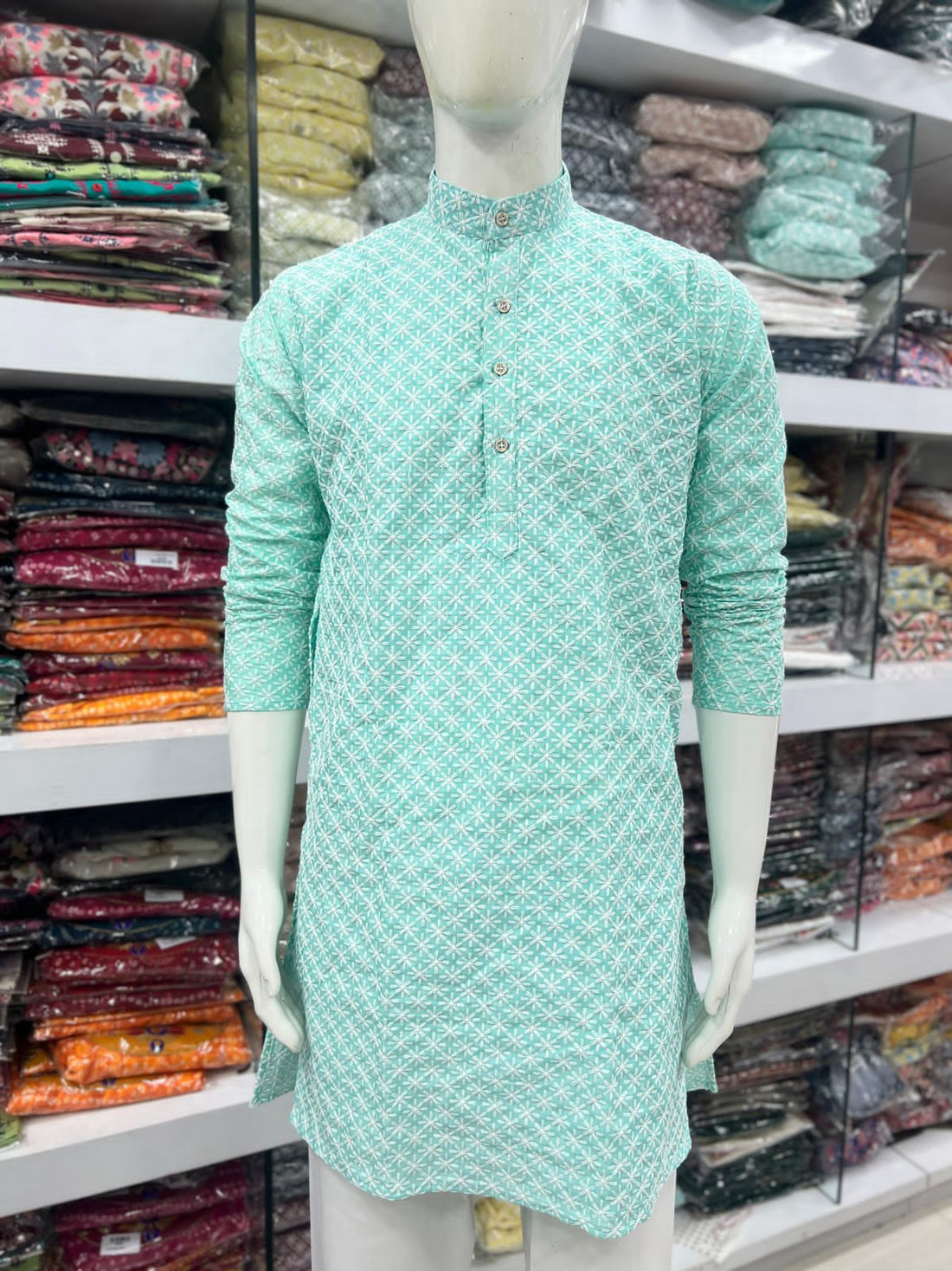 Beautiful Men's Designer Heavy Banglori Chikankari Long Kurta