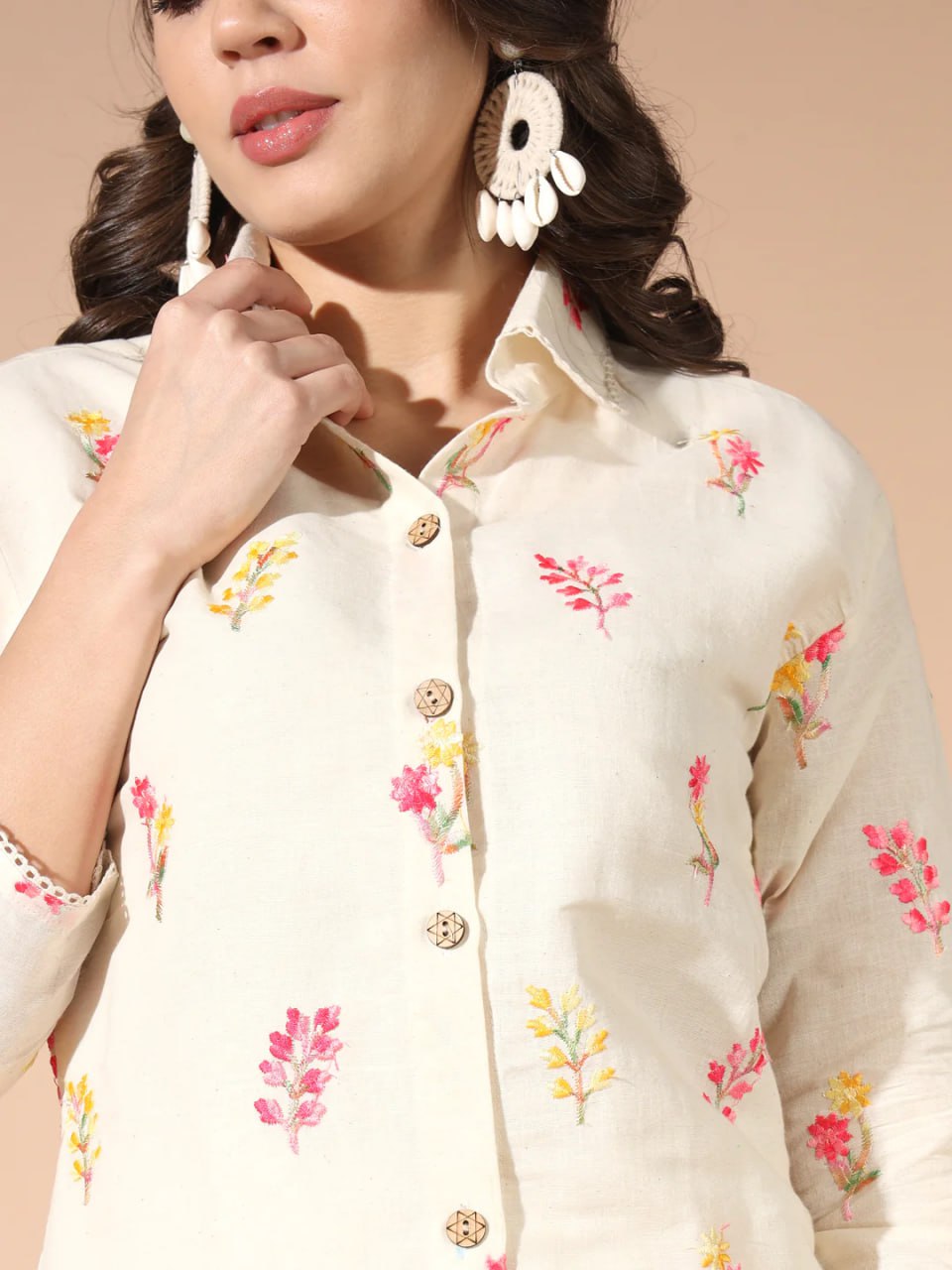 Beautiful Designer Summer Special Pure Cotton Khadi Jeqard Co Ord Set