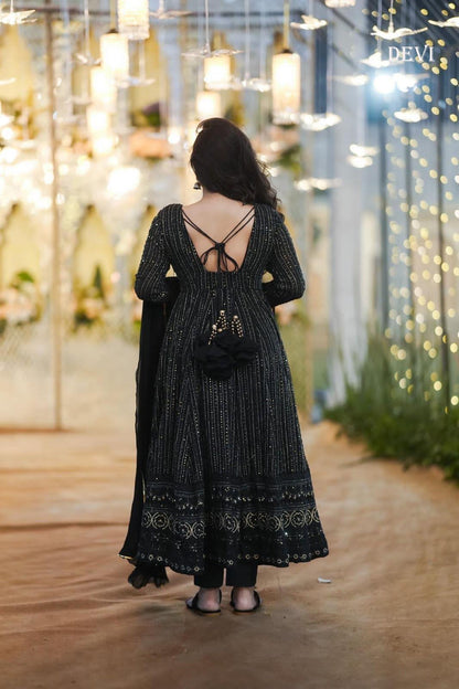 Beautiful Designer Wedding Faux Georgette Gwon