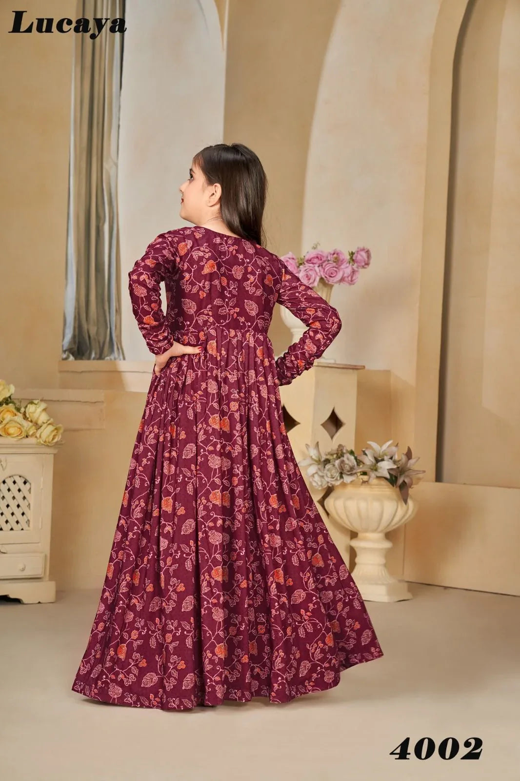 Beautiful Designer Kids Girls Indo Western shrug Digital Printed Dress