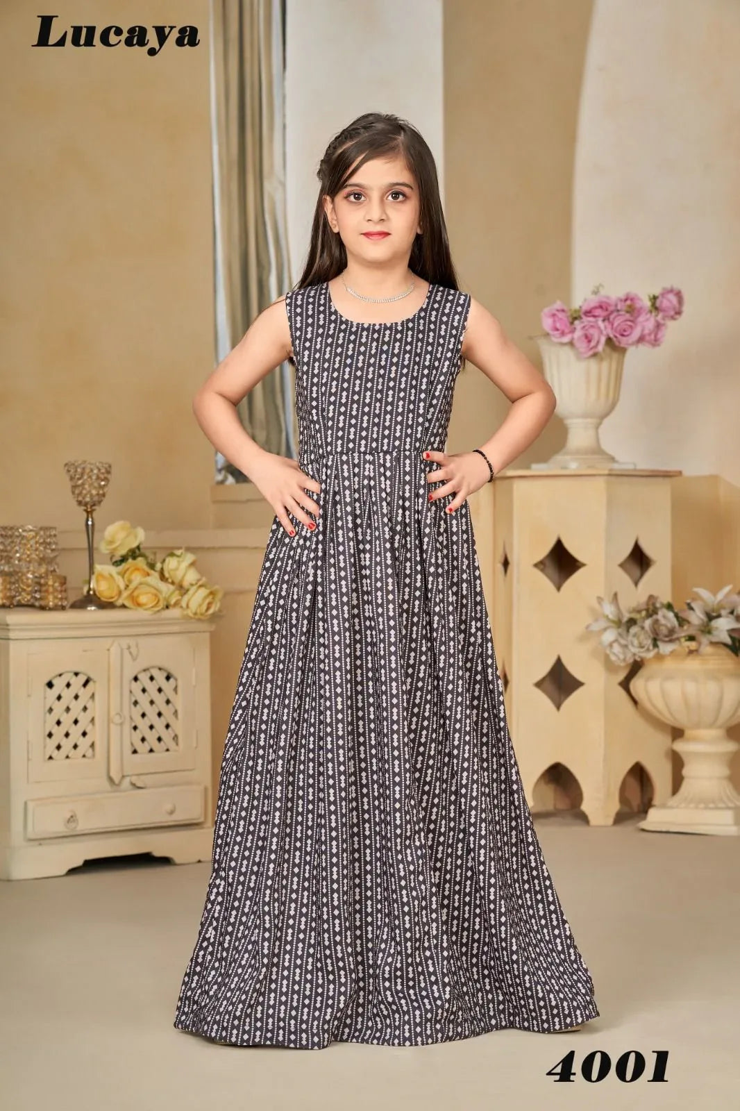 Beautiful Designer Kids Girls Indo Western shrug Digital Printed Dress