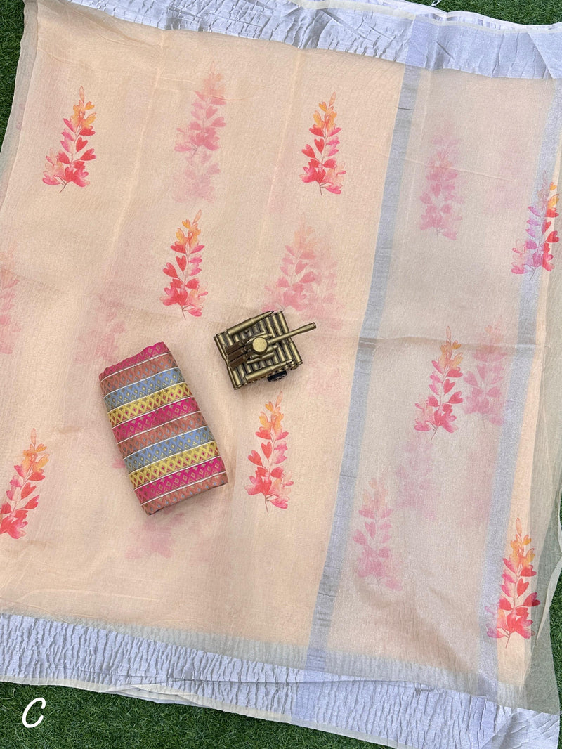 Beautiful Designer Maple Soft Organza Saree