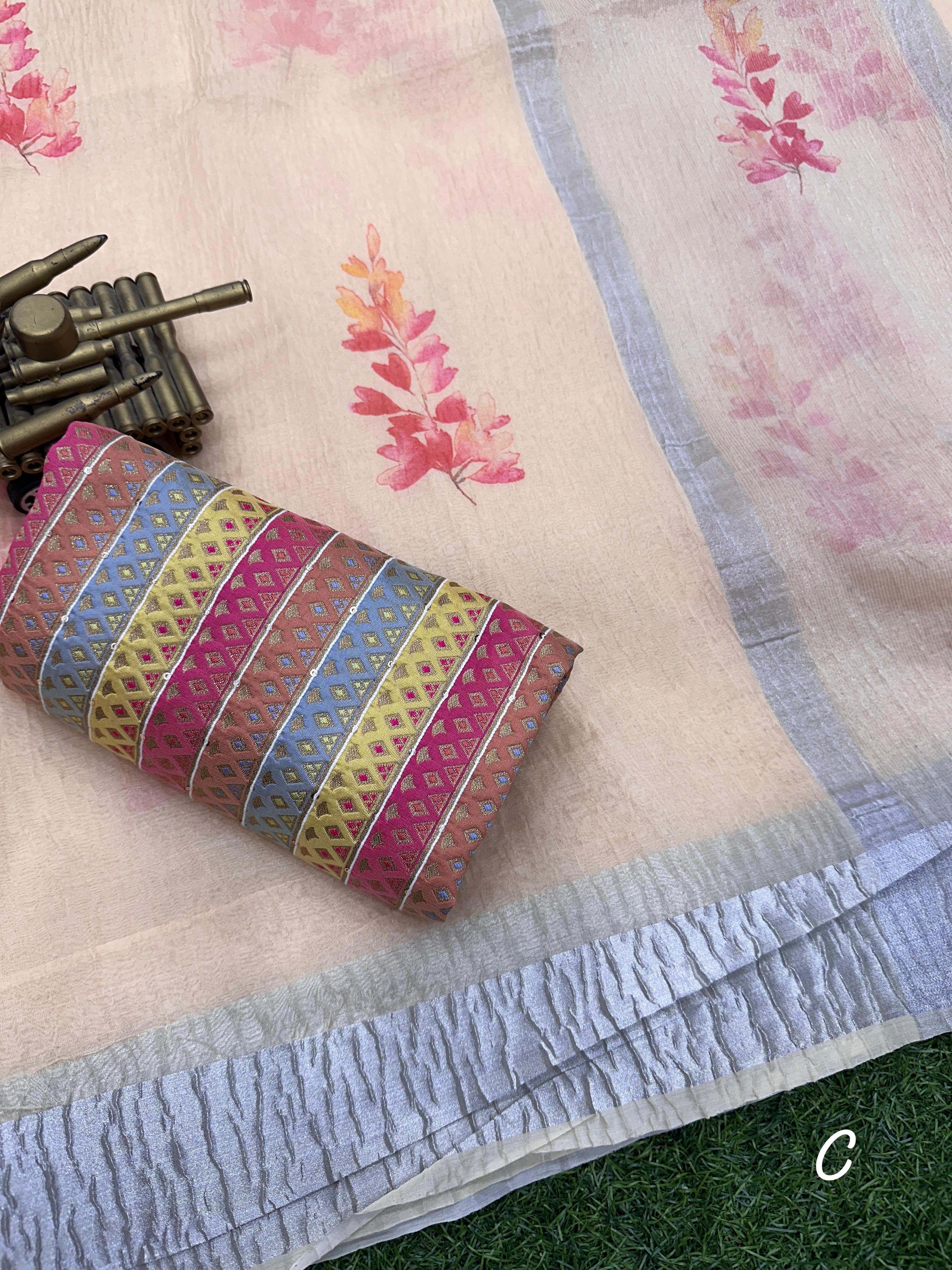 Beautiful Designer Maple Soft Organza Saree