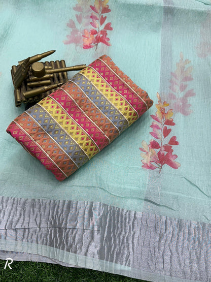 Beautiful Designer Maple Soft Organza Saree