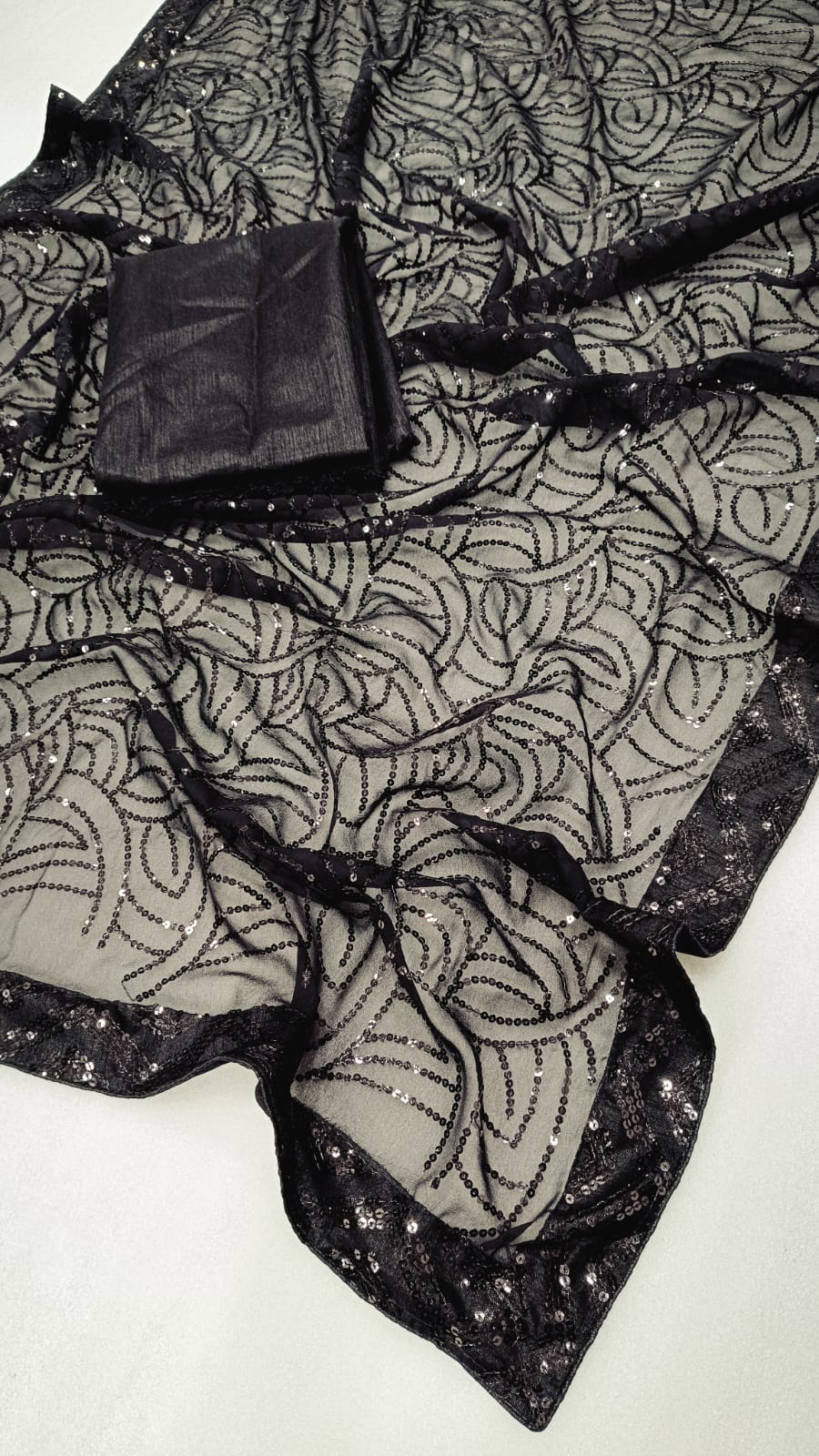 Beautiful Designer Party Wear Georgette  Sequence Saree