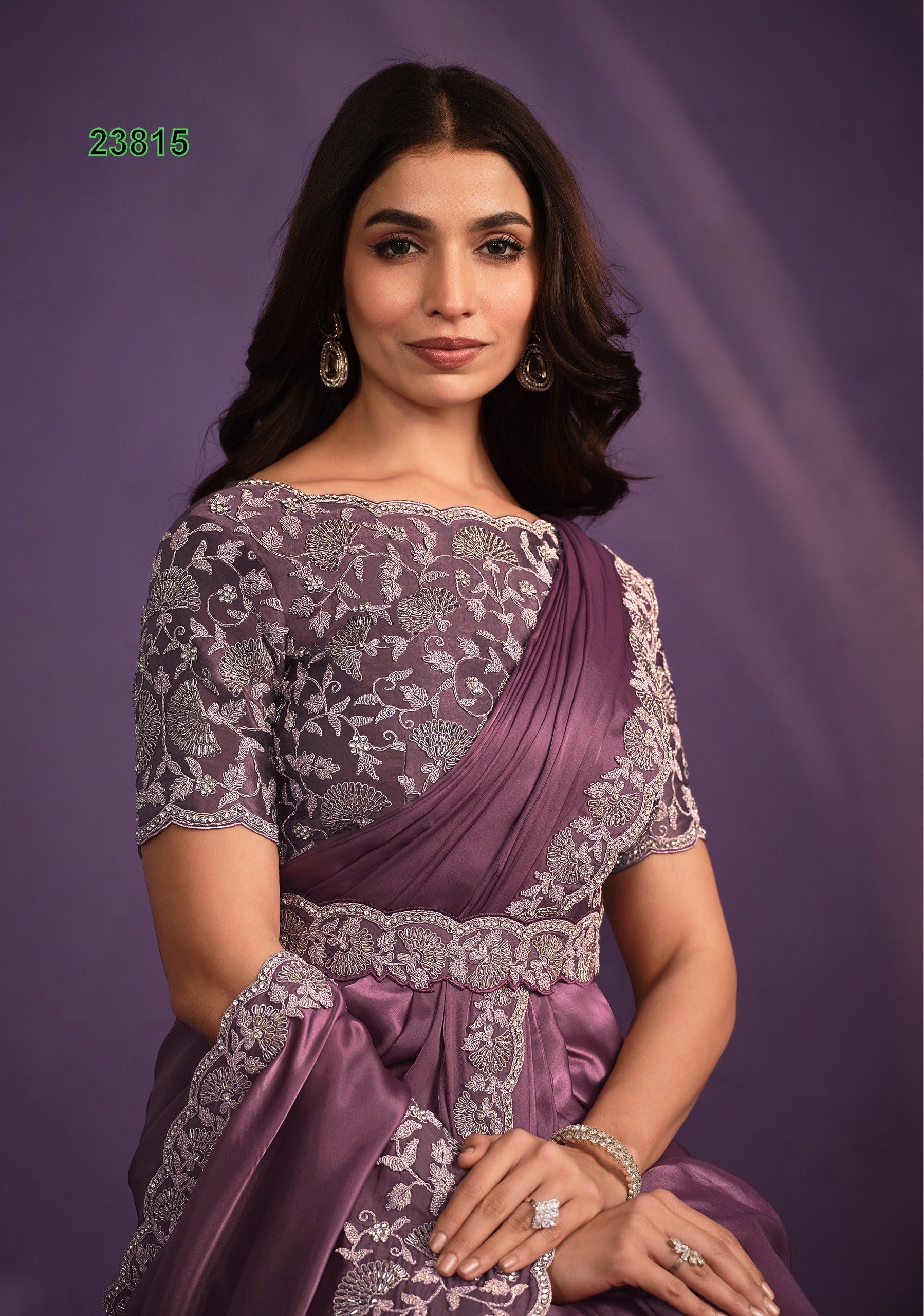 Beautiful Designer Exotica Crepe Satin Ready to Wear Saree Design 23815