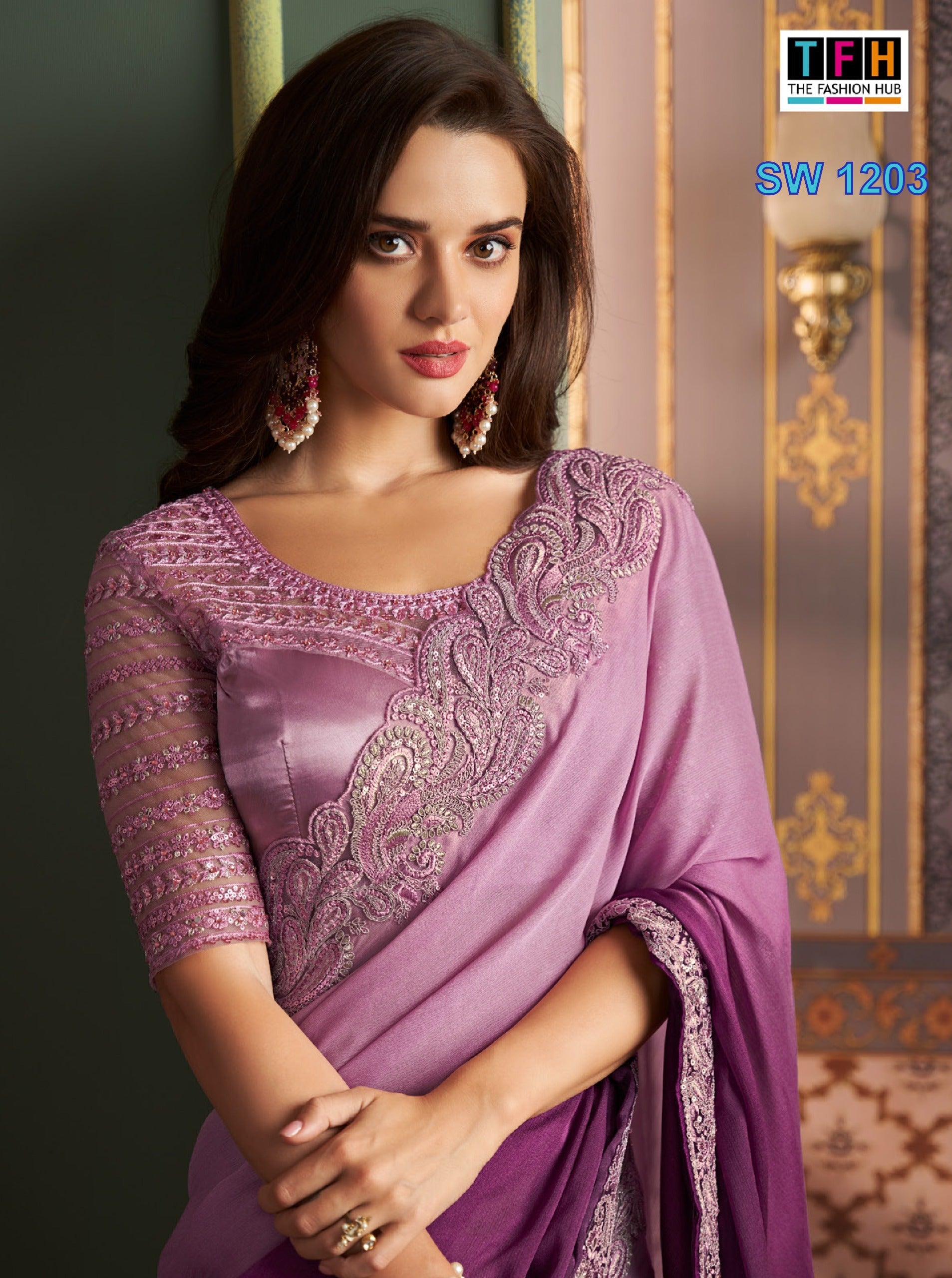 Beautiful Designer Party Wear Sandalwood Design 1203