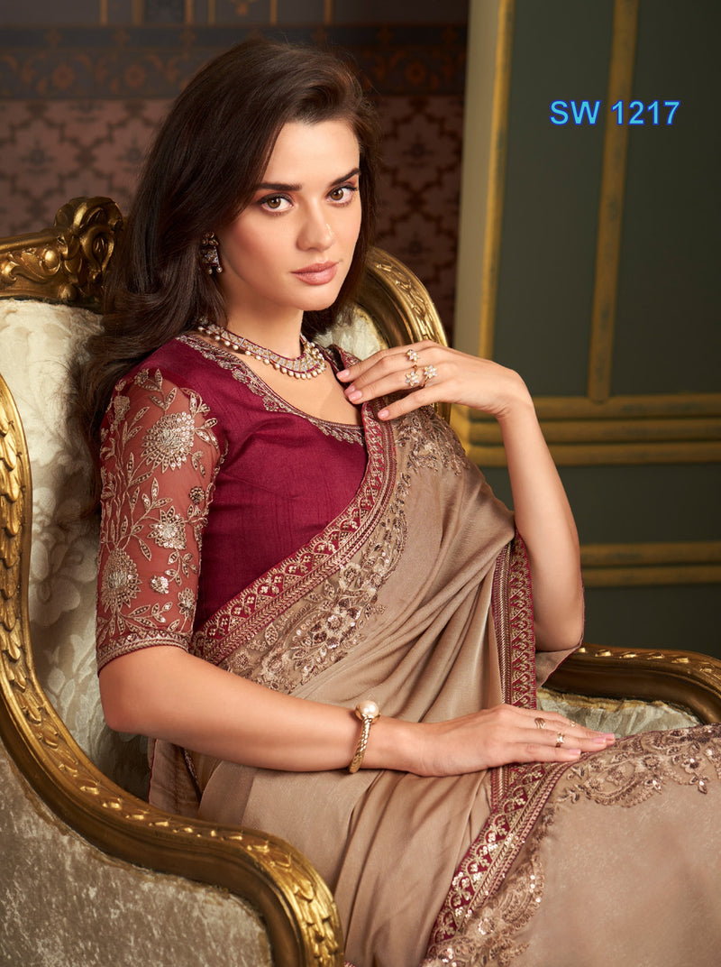 Beautiful Designer Party Wear Sandalwood Design 1217