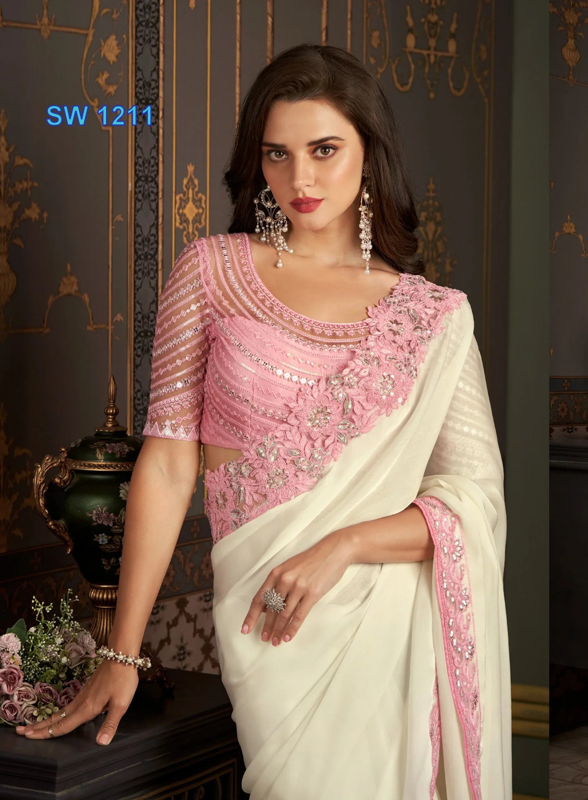 Beautiful Designer Party Wear Sandalwood Design 1211