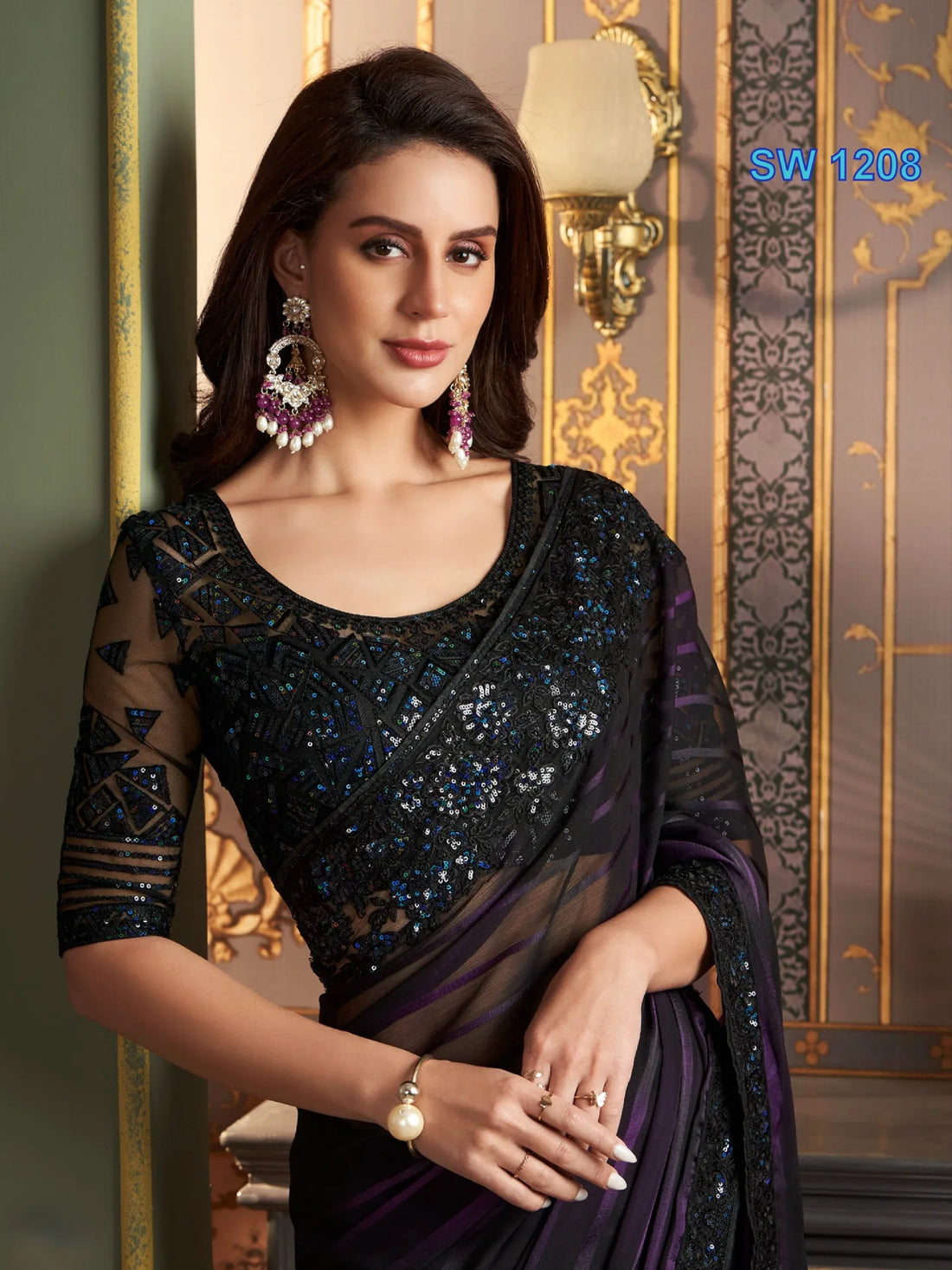 Beautiful Designer Party Wear Sandalwood Design 1208