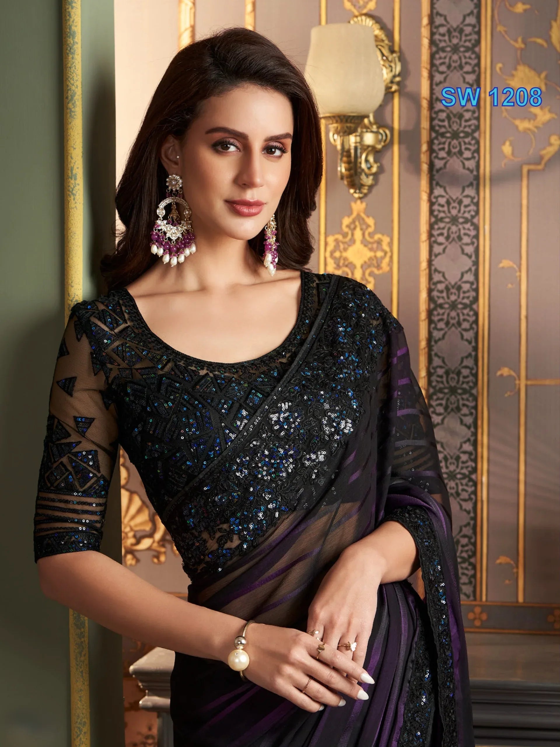 Beautiful Designer Party Wear Sandalwood Design 1208