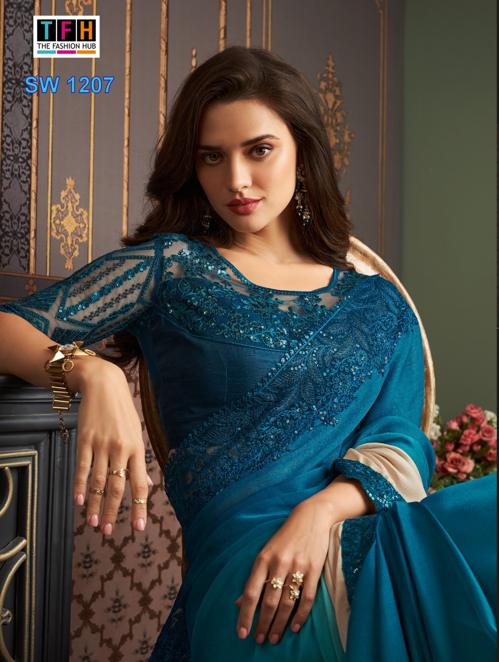 Beautiful Designer Party Wear Sandalwood Design 1207