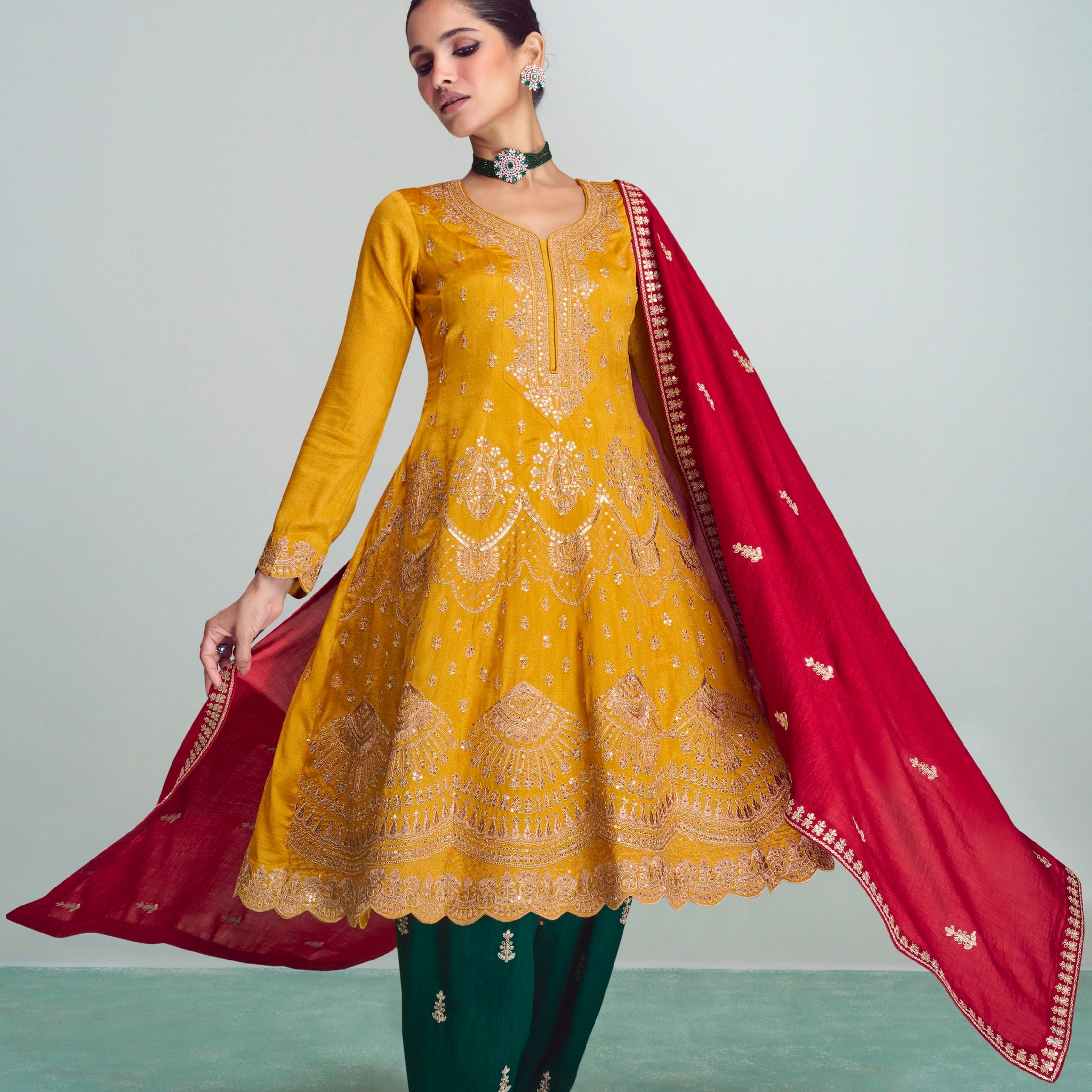 Beautiful Designer Wedding Wear Latest Premium Silk Salwar Suit
