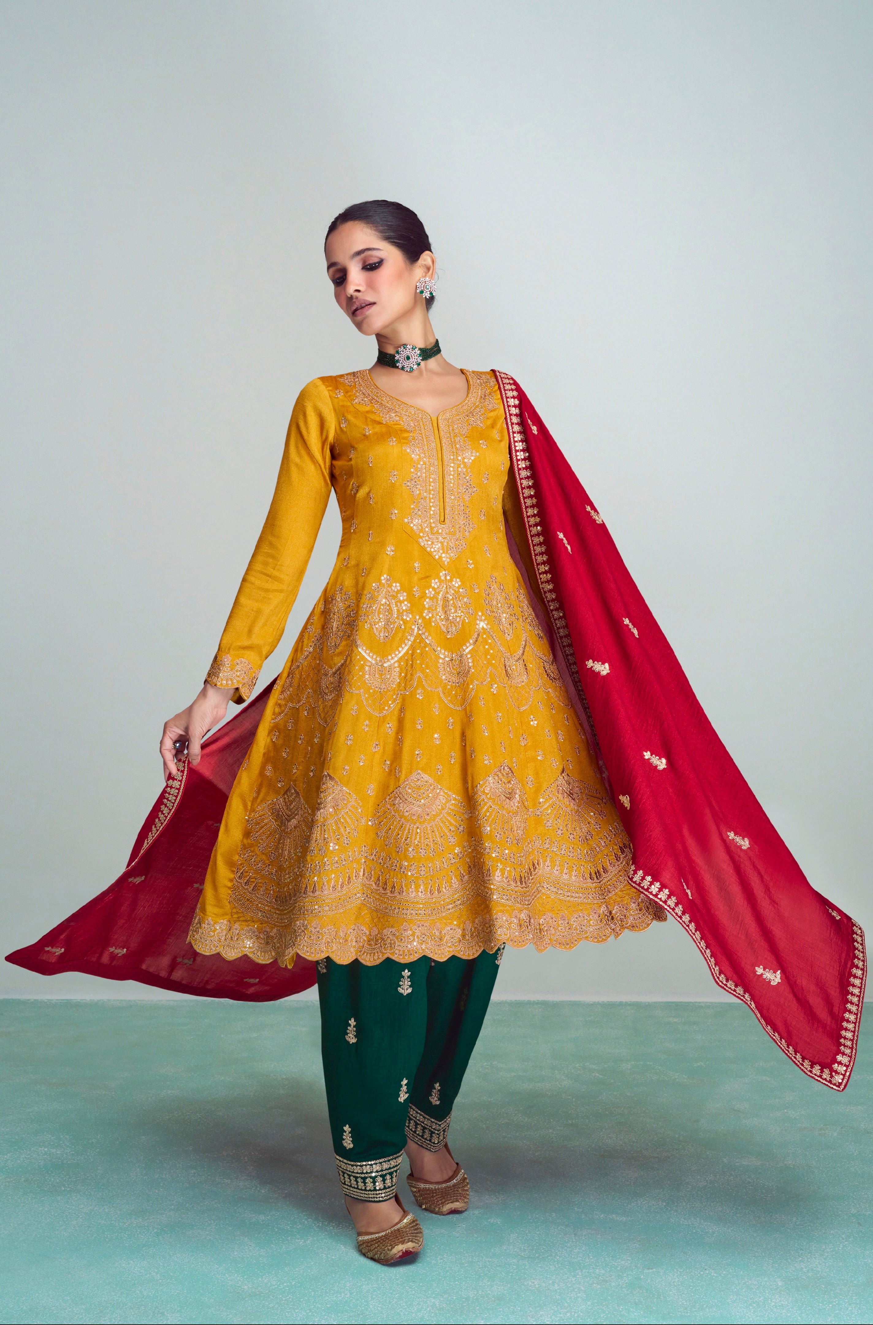Beautiful Designer Wedding Wear Latest Premium Silk Salwar Suit
