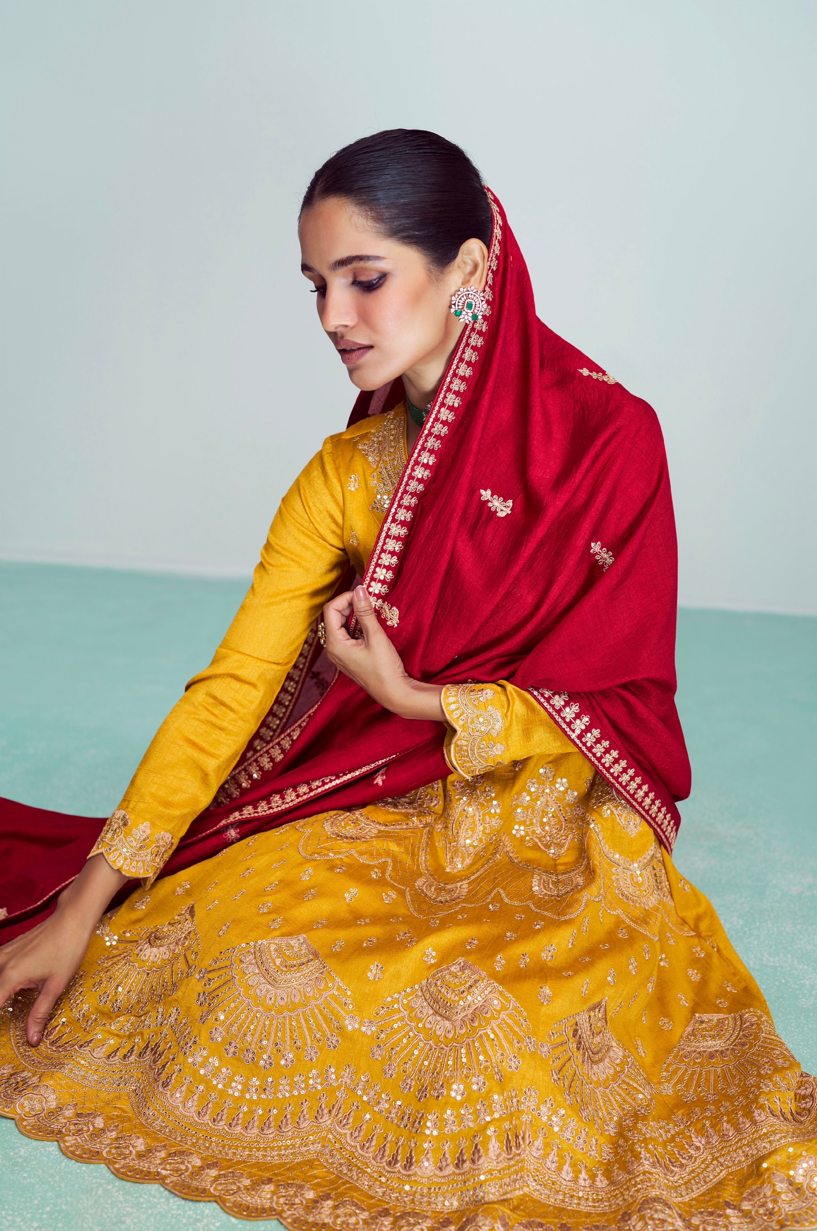 Beautiful Designer Wedding Wear Latest Premium Silk Salwar Suit