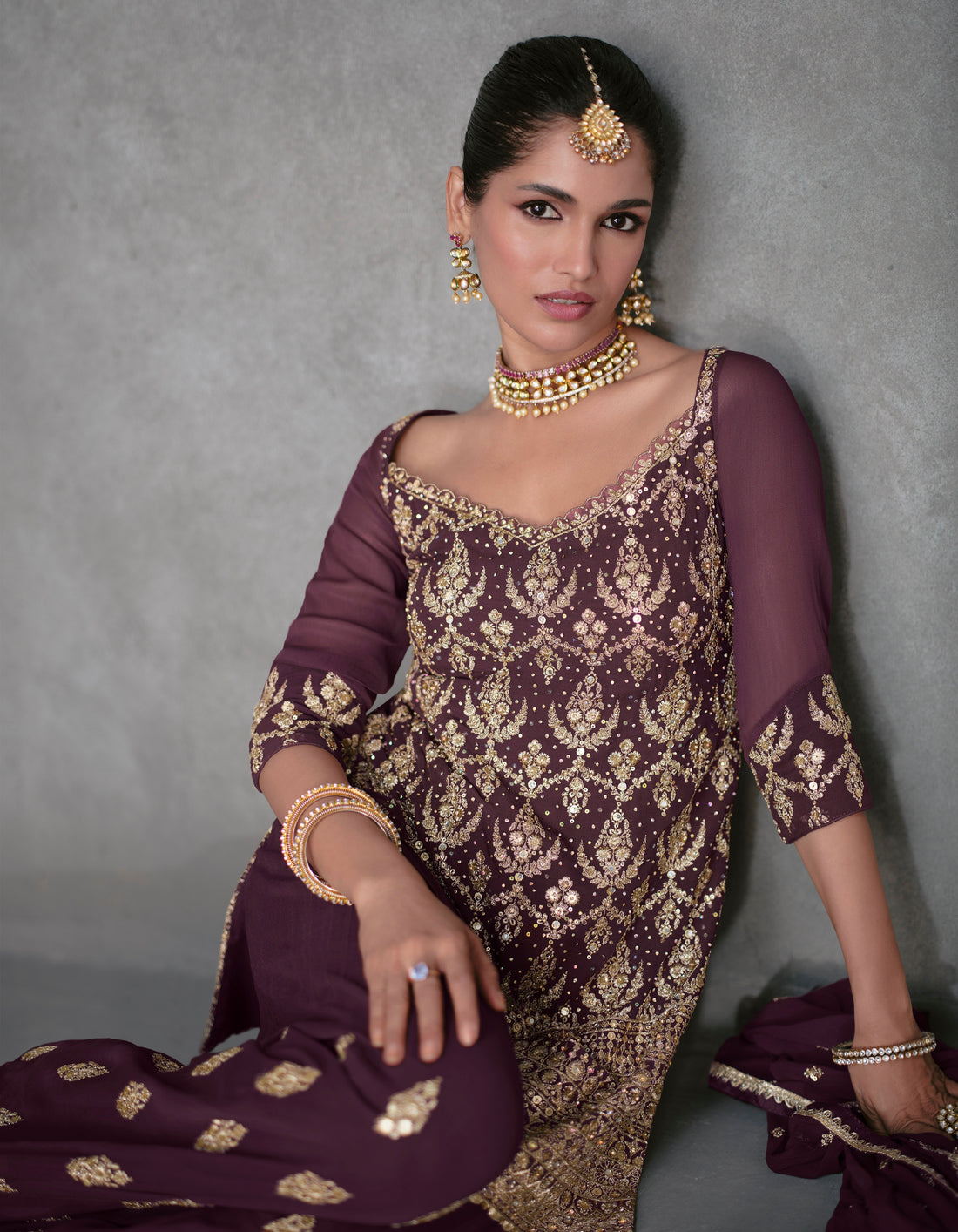 Beautiful Designer Wedding Wear Punjabi Style Plazzo Suit