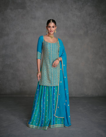 Beautiful Designer Wedding Wear Punjabi Style Plazzo Suit