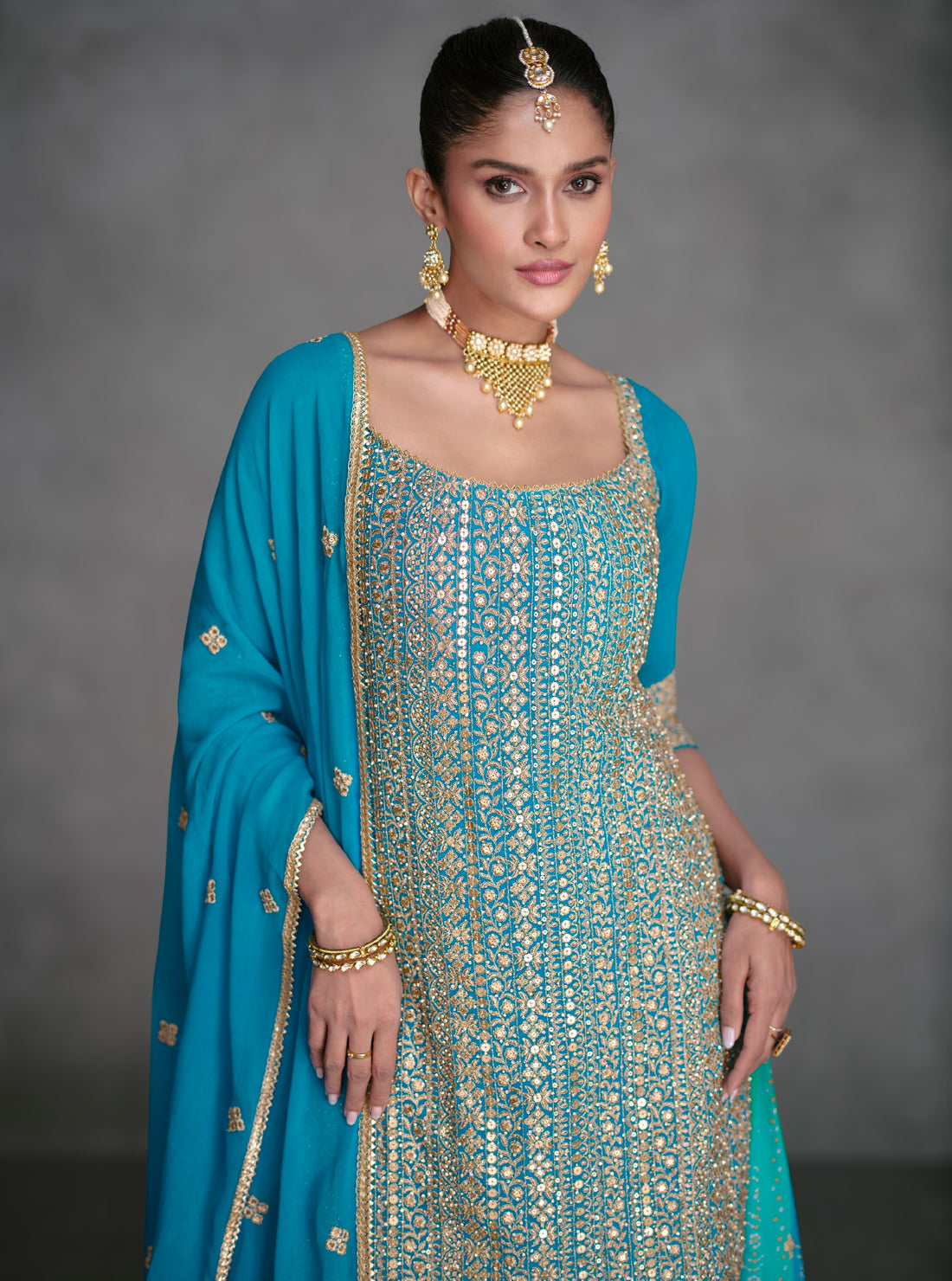 Beautiful Designer Wedding Wear Punjabi Style Plazzo Suit