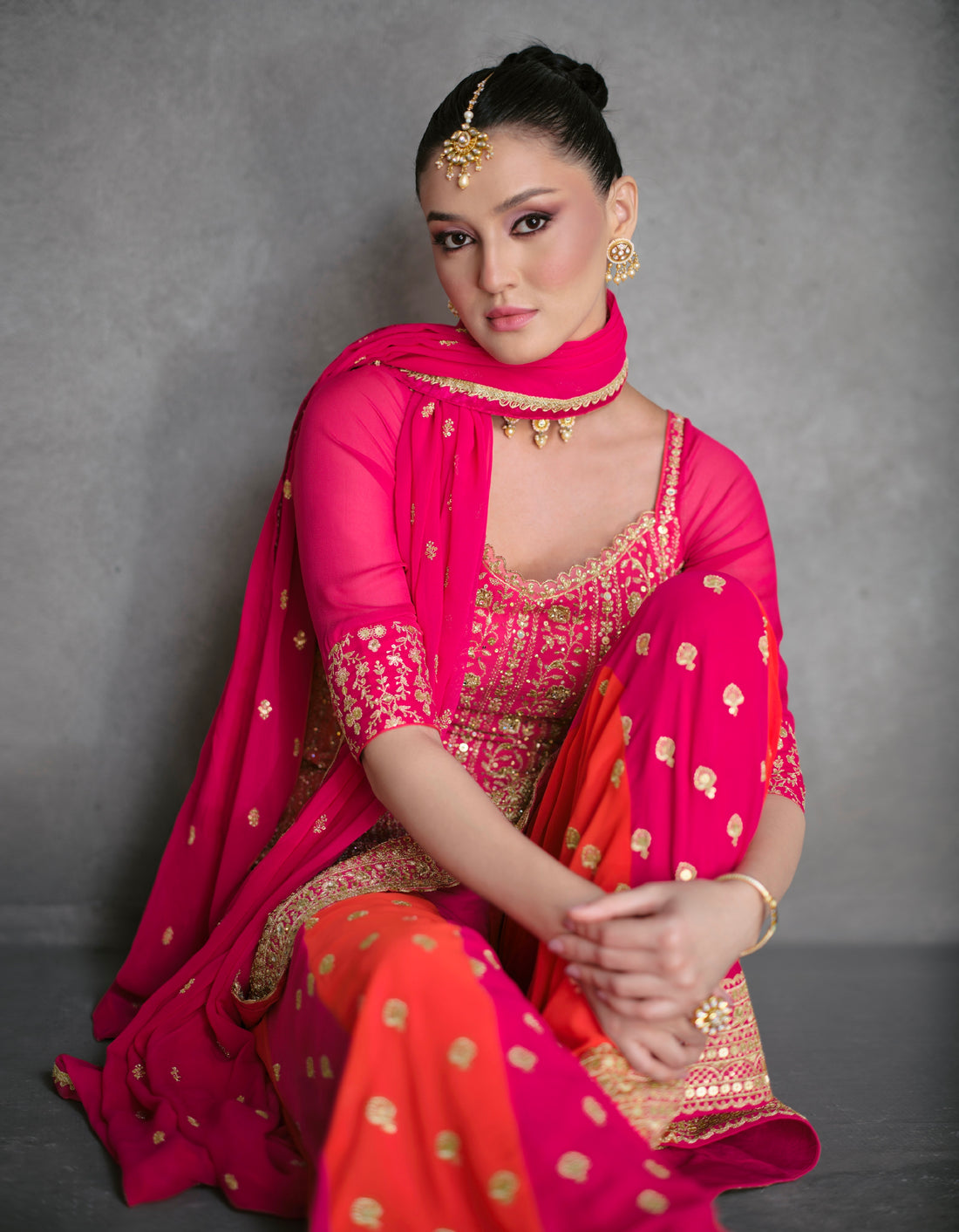 Beautiful Designer Wedding Wear Punjabi Style Plazzo Suit