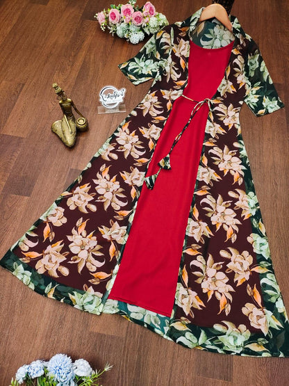 Beautiful Party Wear Kurti With Removable Jacket