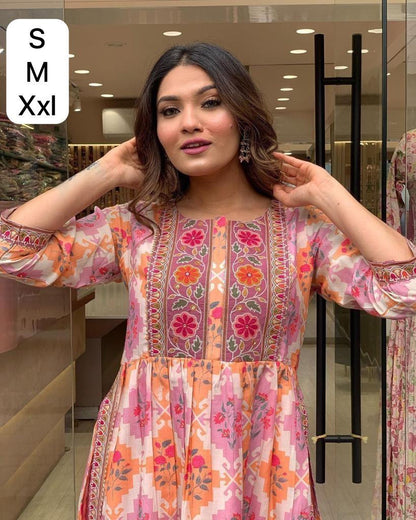 Beautiful Designer Party Wear Cotton Print Salwar Suit