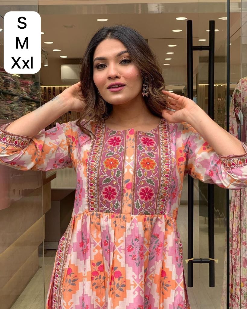 Beautiful Designer Party Wear Cotton Print Salwar Suit