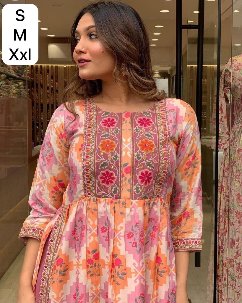 Beautiful Designer Party Wear Cotton Print Salwar Suit