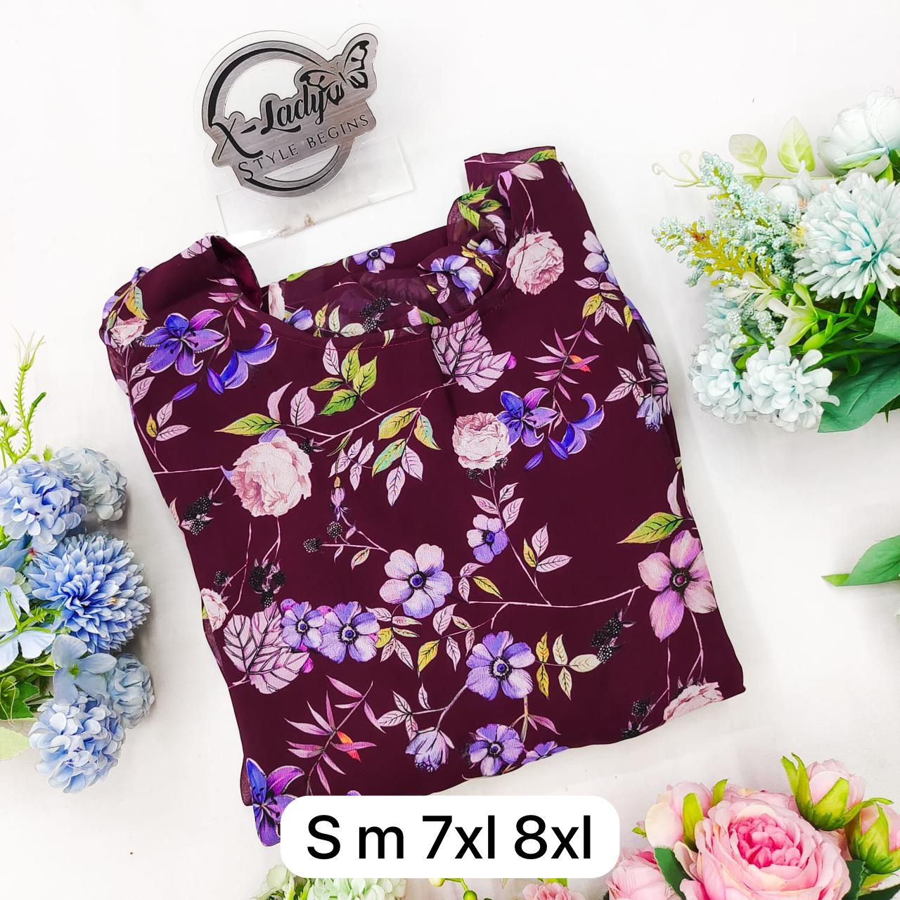 Beautiful Designer Party Wear Midi Printed Georgette Dress