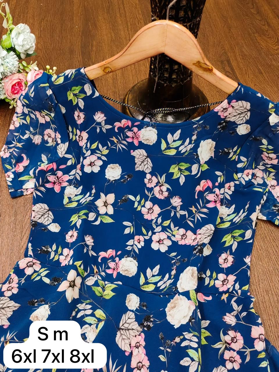 Beautiful Designer Party Wear Midi Printed Georgette Dress