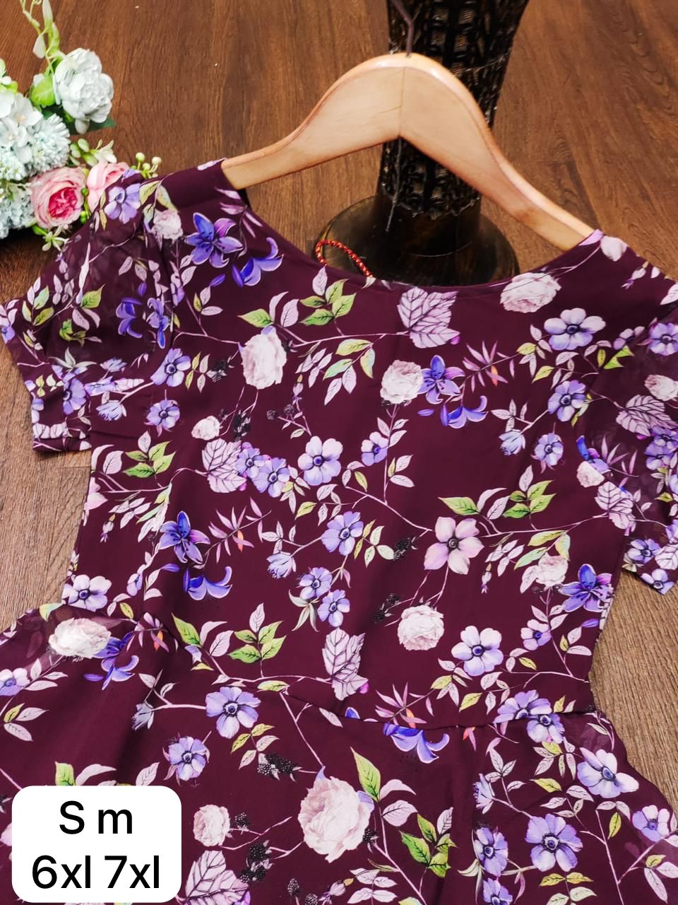 Beautiful Designer Party Wear Midi Printed Georgette Dress