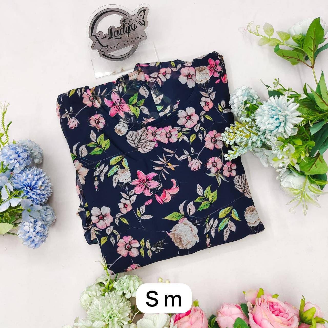 Beautiful Designer Party Wear Midi Printed Georgette Dress