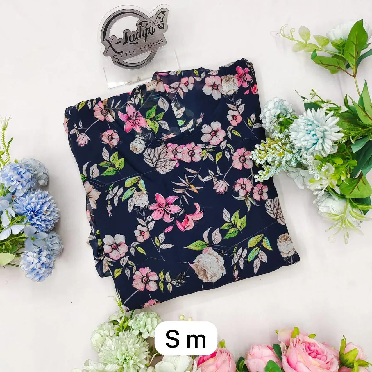 Beautiful Designer Party Wear Midi Printed Georgette Dress