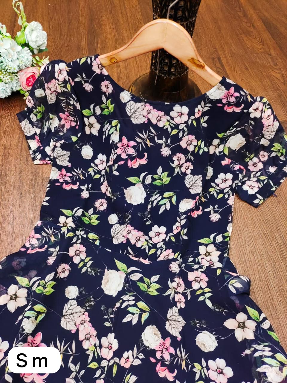 Beautiful Designer Party Wear Midi Printed Georgette Dress