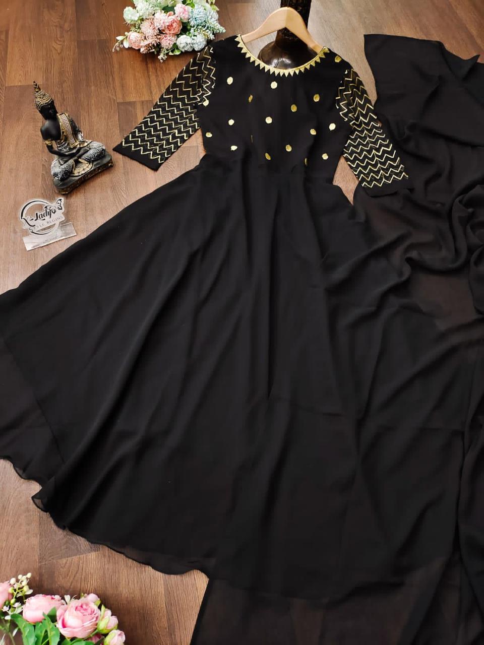 Beautiful Designer Party Wear Georgette Gwon with Dupatta