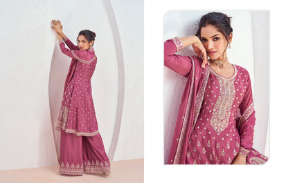 Designer Occasion Wear Latest Premium Chinnon Silk Anarkali Style Salwar Suit