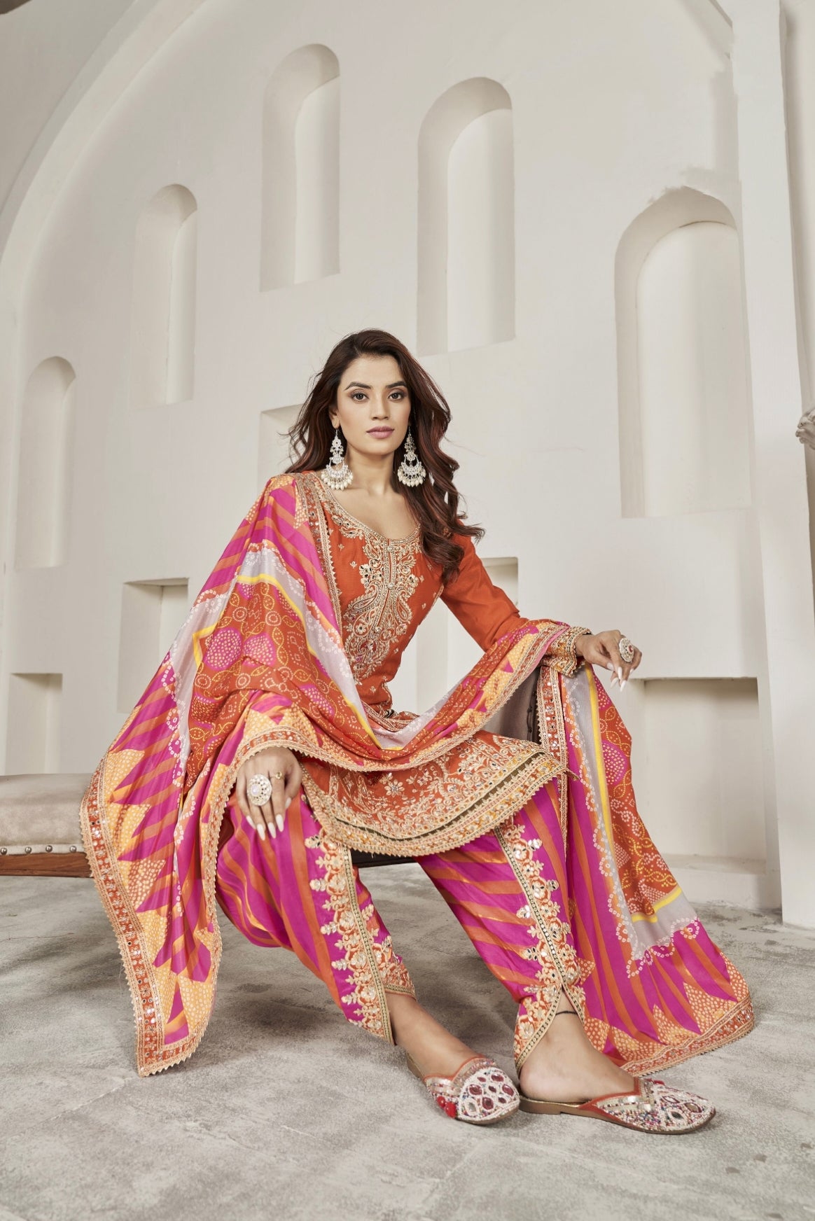 Designer Occasion Wear Handmade Mirror Work Salwar Suit