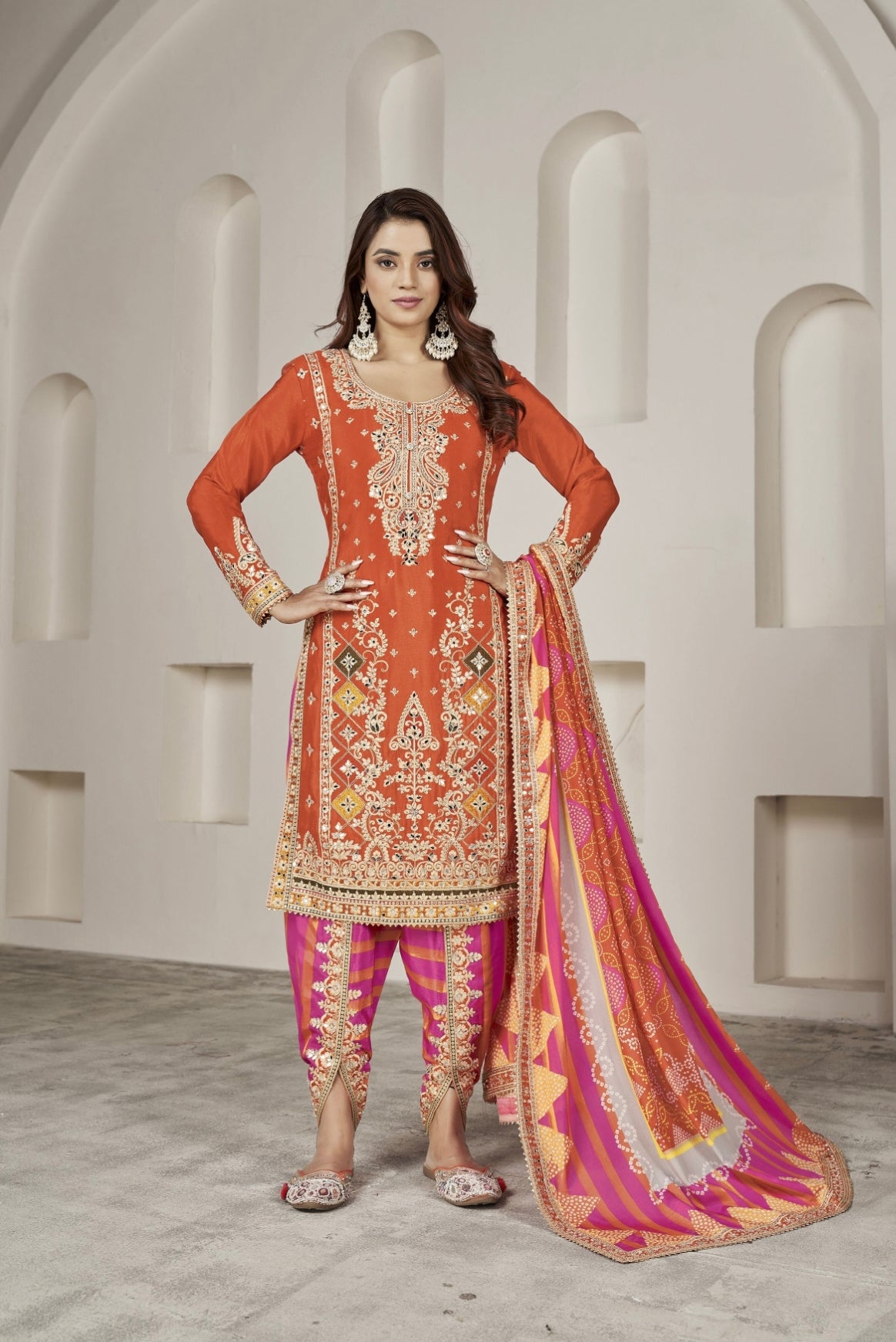 Designer Occasion Wear Handmade Mirror Work Salwar Suit