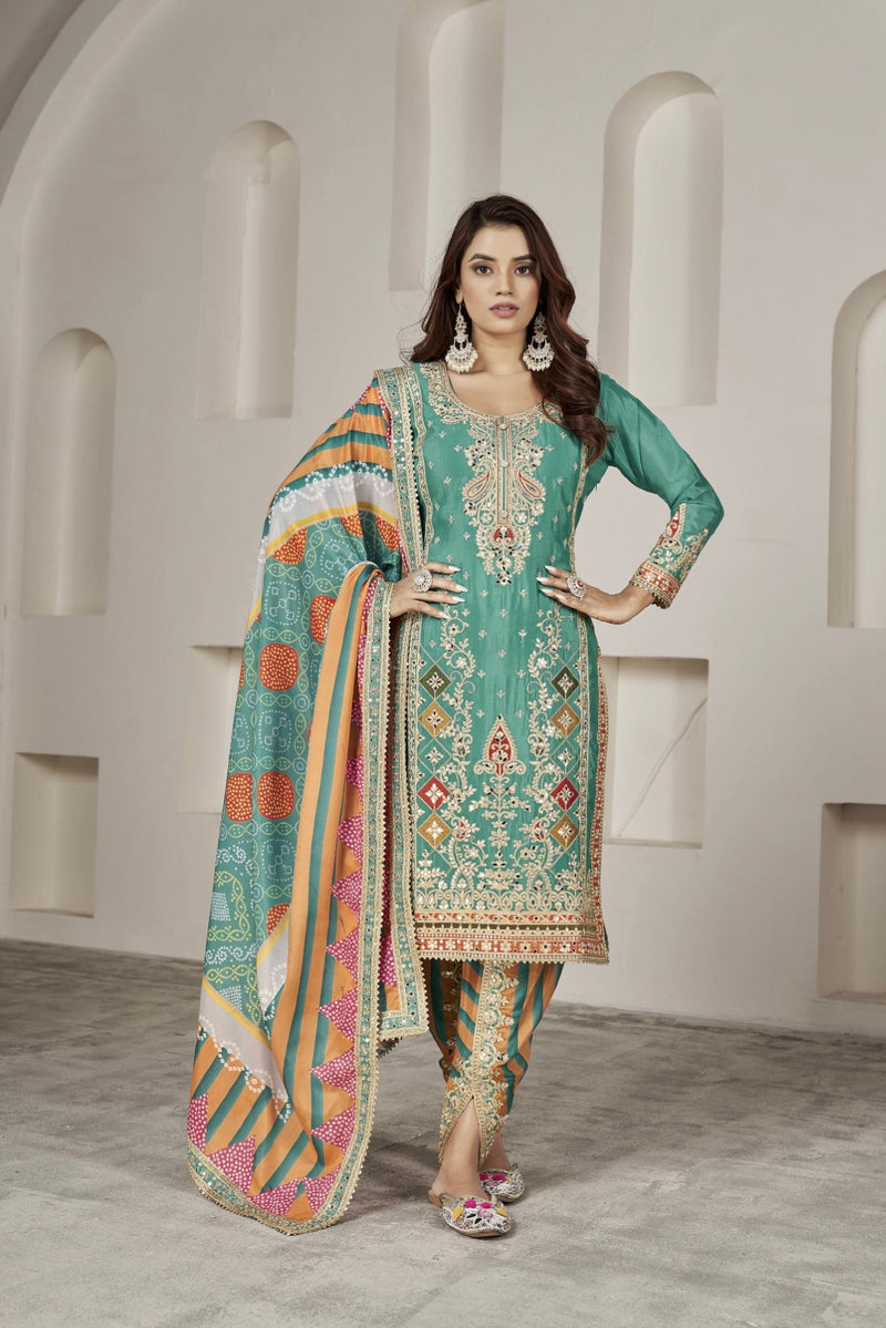 Designer Occasion Wear Handmade Mirror Work Salwar Suit
