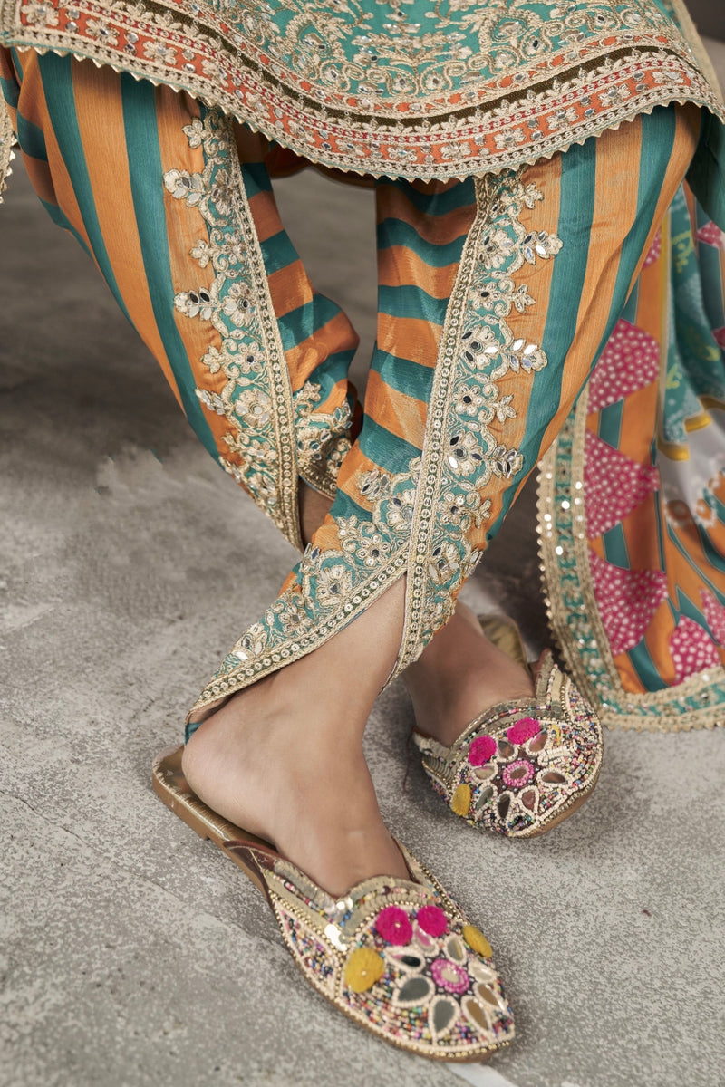 Designer Occasion Wear Handmade Mirror Work Salwar Suit