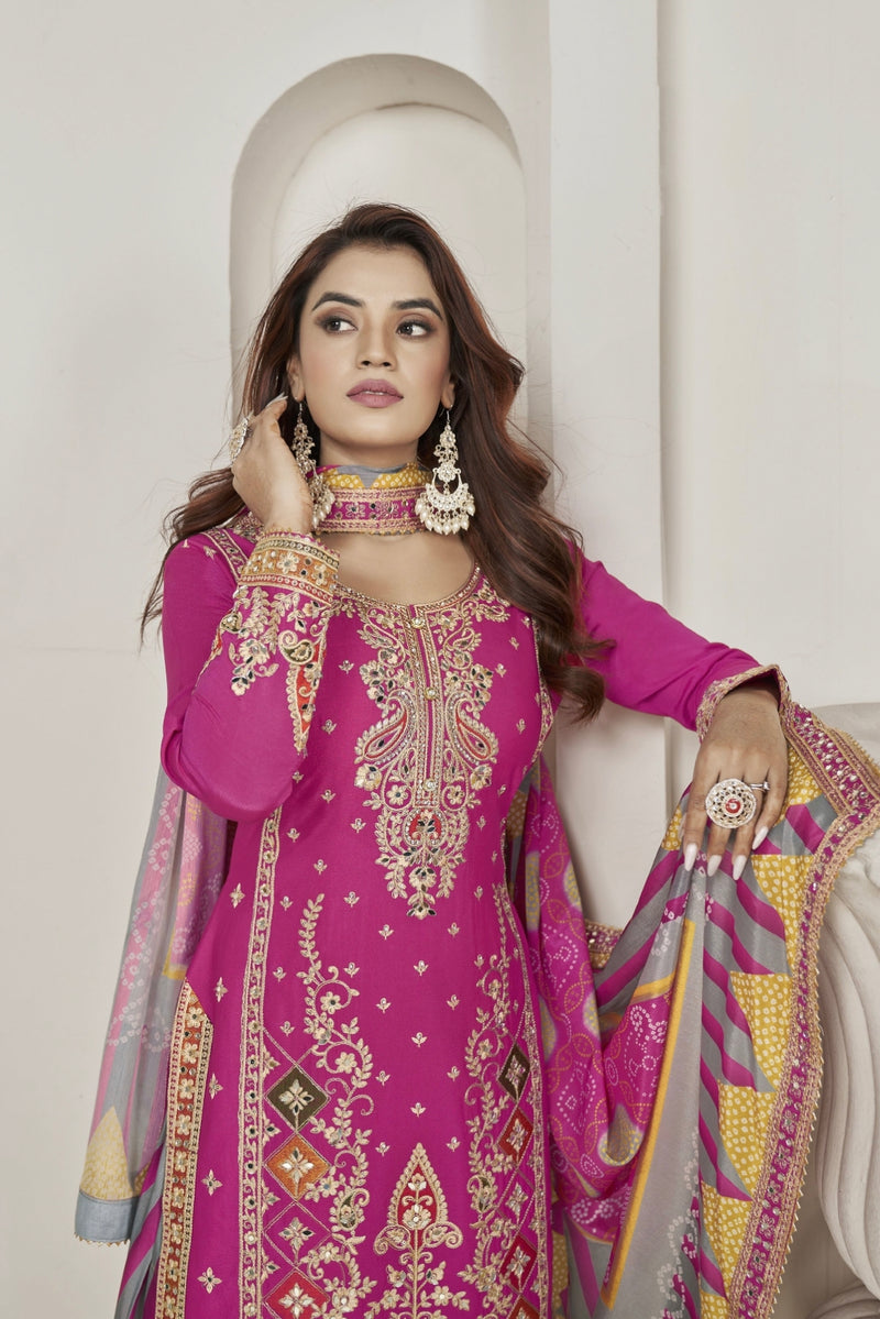 Designer Occasion Wear Handmade Mirror Work Salwar Suit