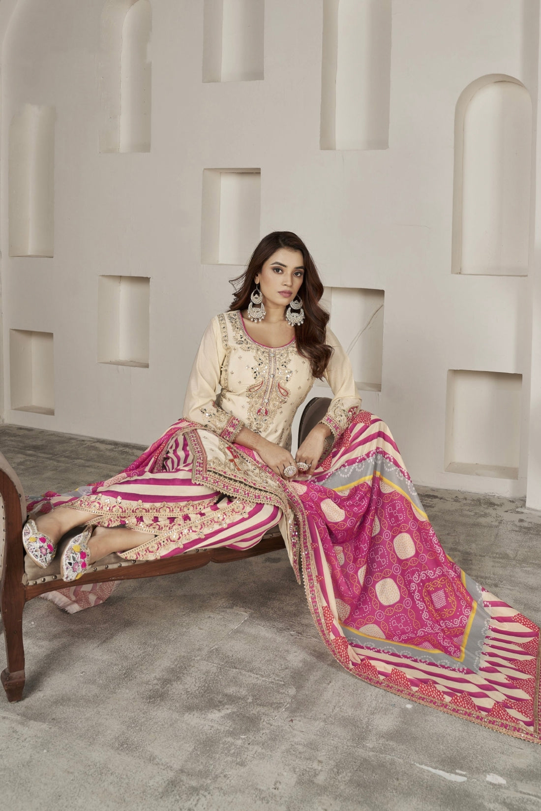Designer Occasion Wear Handmade Mirror Work Salwar Suit