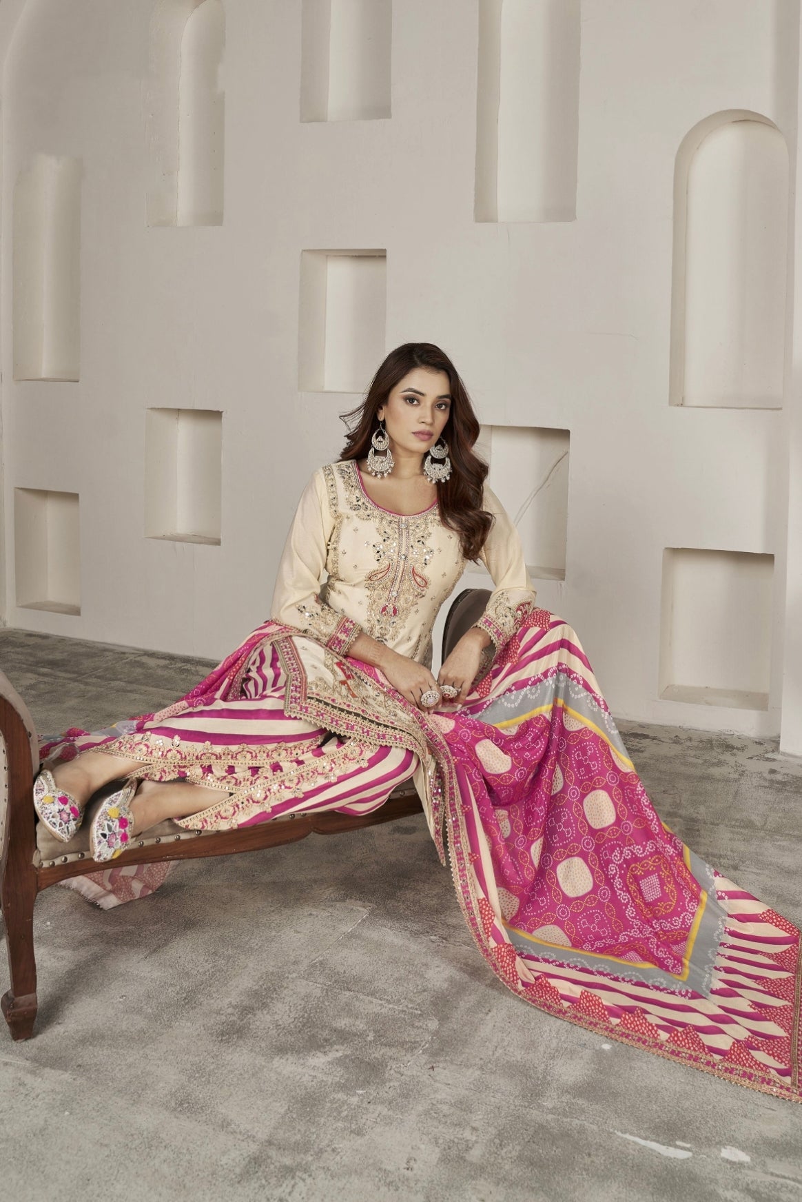 Designer Occasion Wear Handmade Mirror Work Salwar Suit