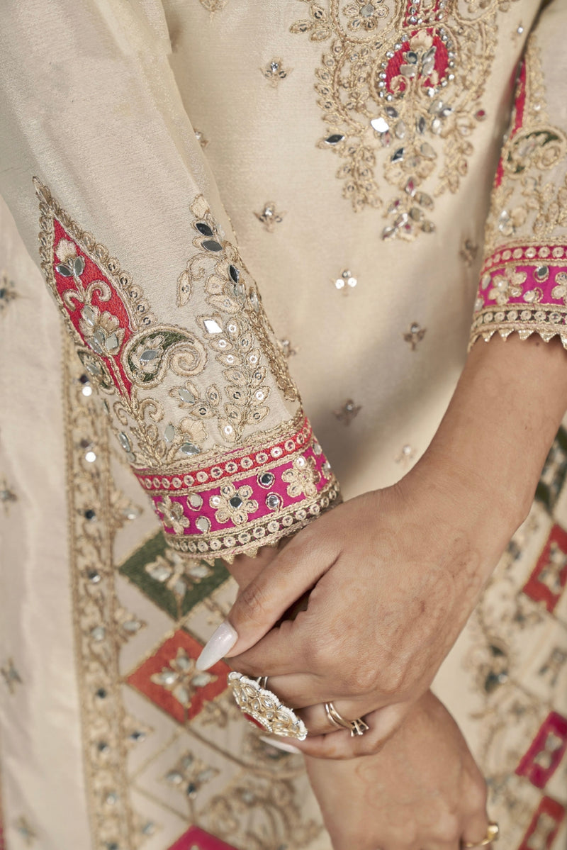 Designer Occasion Wear Handmade Mirror Work Salwar Suit