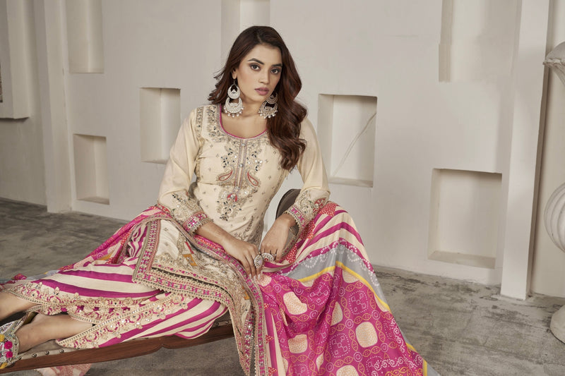 Designer Occasion Wear Handmade Mirror Work Salwar Suit