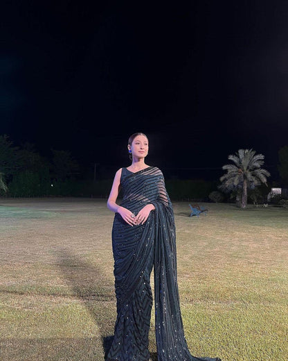 Beautiful Designer Party Wear Georgette  Sequence Saree