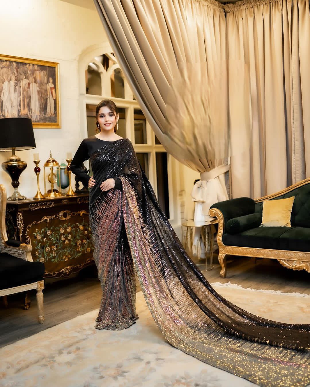 Georgette Sequence Saree